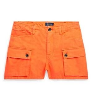 Girl's Ralph Lauren Polo Cargo Shorts sz 16 Orange Shorts